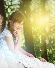 Happy little girl outdoor