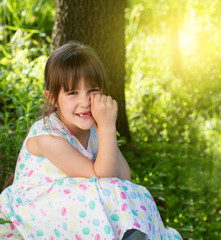 Happy little girl outdoor