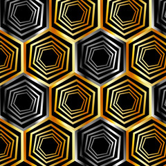 Golden and silver hexagonal background