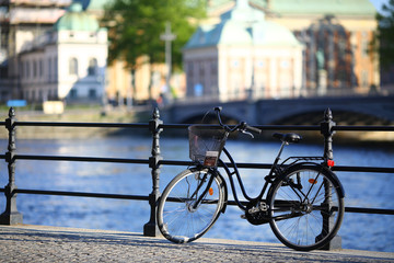 Fototapeta na wymiar Stockholm old city bicycle