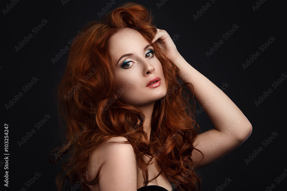 Canvas Prints beautiful woman with red hair