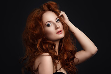 Beautiful woman with red hair