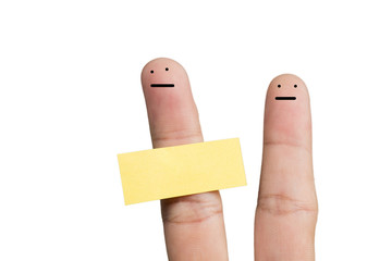 fingers couple on white