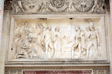 Paris -  Architectural fragments of Triumphal Arch) at Tuileries. 