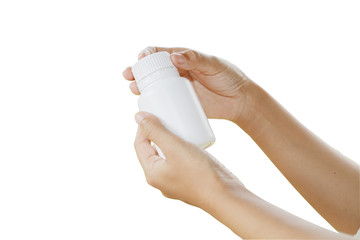 hand of doctor holding Many pills and tablets and medicine out o