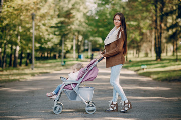 Family walk in the park