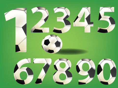 Stock Photo - Set of numbers football design segment pattern
