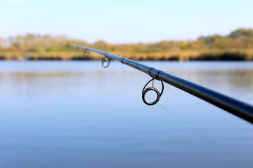 fishing rod on a lake