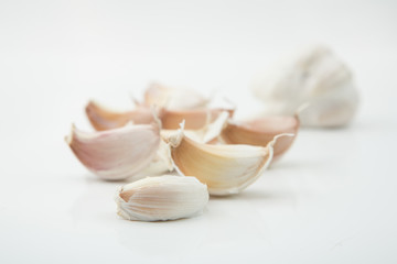 garlic on white background