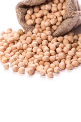 chickpeas on rustic background, healthy food concept