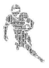 American football word cloud, football typography background
