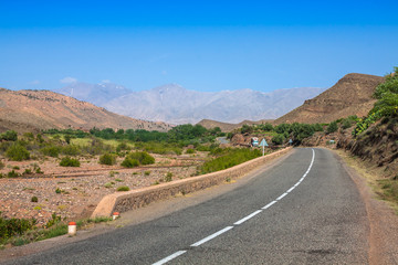 Fototapeta premium Morocco, High Atlas Mountains, Agricultural land on the fertile