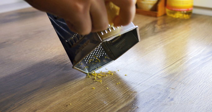 Lemon zest being grated 4k