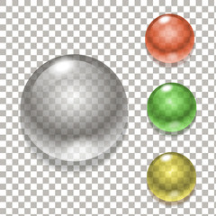 Set of colorful balls, Glass sphere , illustration