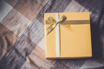 Golden gift box, Vintage color tone