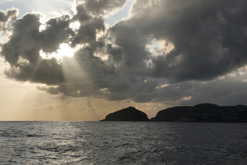 Fototapeta na wymiar Ischia evening in cloudy weather