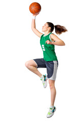 Young girl basketball player