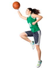 Young girl basketball player