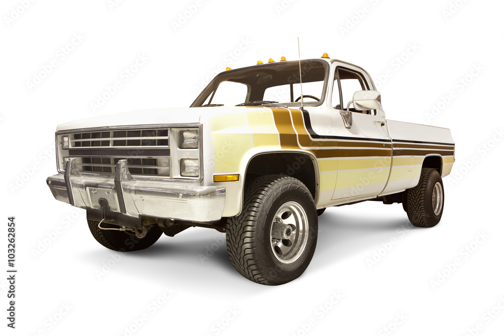 Wall mural '87 chevrolet silverado isolated on white. all logos removed.