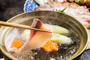 Outdoor kussens ぶりしゃぶ　Shabu-shabu Japanese food of yellowtail © norikko
