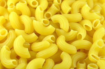 Elbow macaroni, narrow tube-shaped