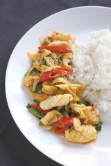 Stir Fried Squid with Salted Egg Yolk