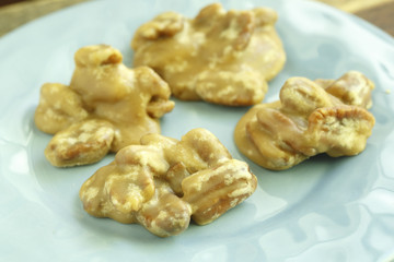 Pralines on a plate