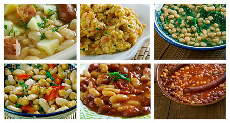 set of different  bean  dish