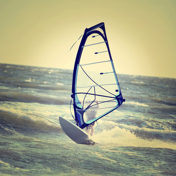 Lone windsurfer