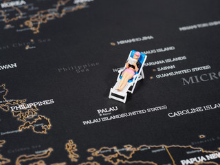 Holiday Beach Concept, Miniature on map of Palau
