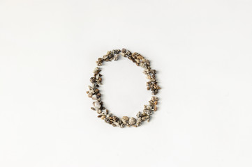 Number zero made of shells