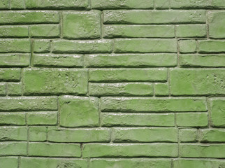 Old green brick wall texture background