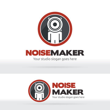 Noise maker, Music studio Brand identity, Human head speaker logo, Sound recorder studio logo, Music Party, Dance club lgo.