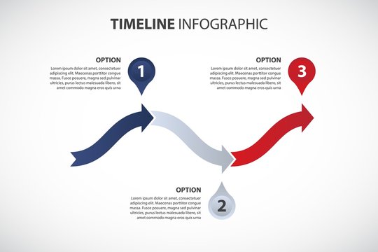 Timeline with arrows - vector Infographic template