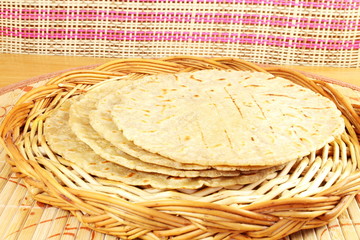 traditional indian home made roti chapati paratha indian flat bread or indian tortilla nan