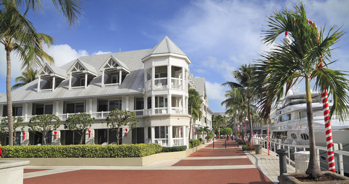 Key West Promenade, panoramic view,Florida, USA