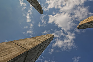 memorials in composition and look at the sky
