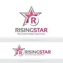 Obraz premium Rock Star Logo, R Letter Star, Sport Star Identity