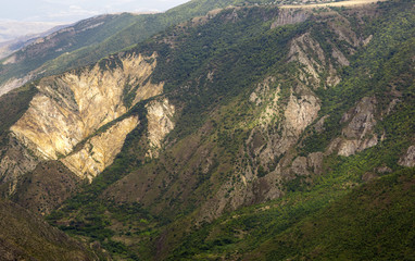 Mountain landscape. The landscape in Armenia (Tatev). The canyon next to the cable car 