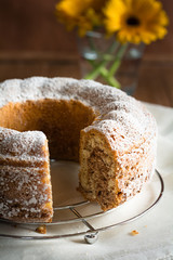Selbst gebackener Marmorkuchen liegt auf einem Kuchengitter