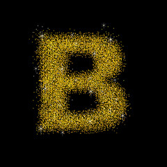 Gold dust font type letter B