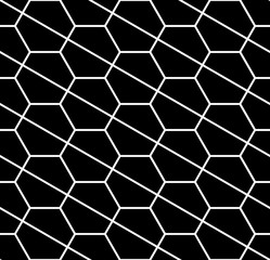 Vector modern seamless geometry pattern hexagon, black and white abstract geometric background, pillow print, monochrome retro texture, hipster fashion design