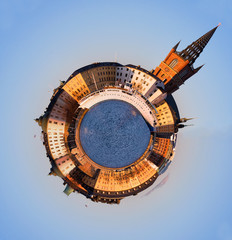 Naklejka premium Spherical panorama of Riddarholmen in Stockholm.