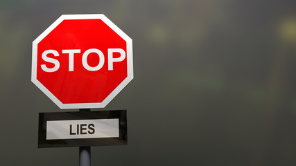 Stop lies sign.