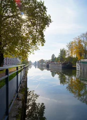 Deurstickers Stad aan het water Kanaal in Nancy