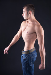 Muscular man's profile