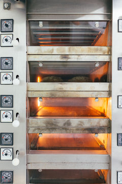 Bread baking in an oven