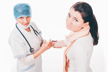 Nurse with sad patient