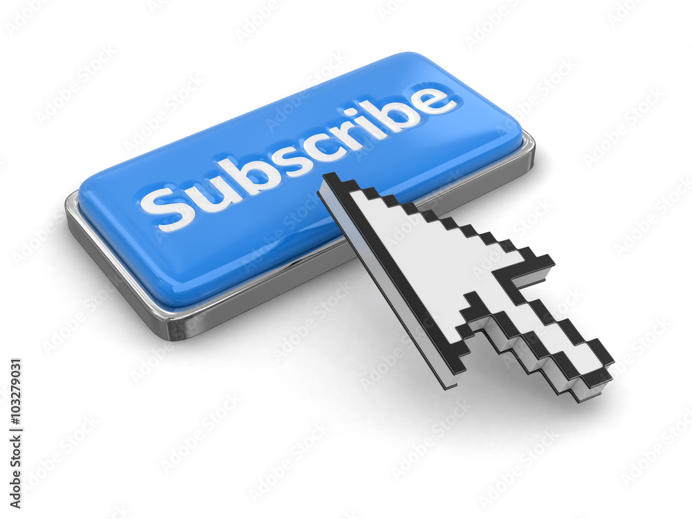 Poster cursor and button subscribe. image with clipping path