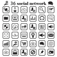 social network set icon